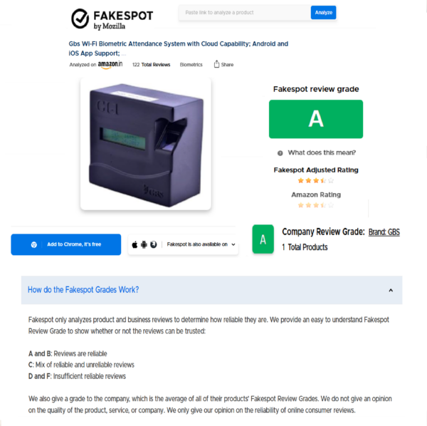 CloudEntry WIFI-Cloud Based Biometric (1000 Templates) without Battery Backup-Android App - Image 2